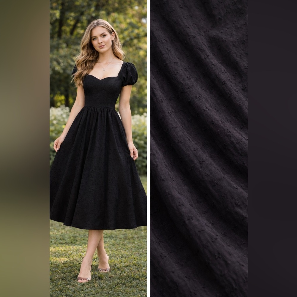 HeartsandFound HeartsandFound Valentina Dress – Black Swiss Dot Cotton Large - Picture 2 of 6